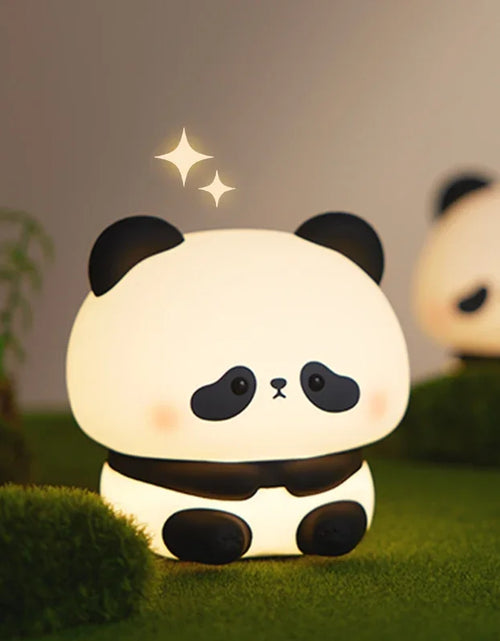 Load image into Gallery viewer, Cute Panda LED Night Light, Silicone Night Light, USB Rechargeable, Touch Night Lamp, Bedroom Timing Lamp Decoration, Children&#39;S
