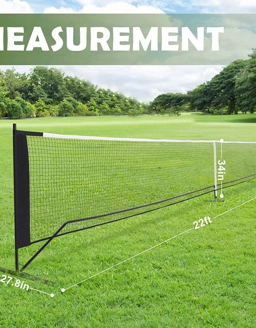 Load image into Gallery viewer, Pickleball Nets Portable Outdoor, 22 FT Pickleball Net USAPA Regulation Size, Pickle Ball Game Net System with Carrying Bag for Driveway Backyards
