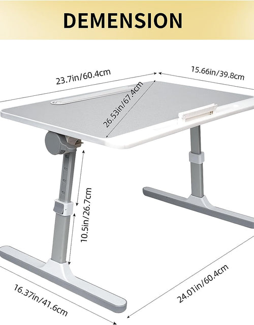 Load image into Gallery viewer, Lap Desk for Laptop, Portable Bed Table Desk, Laptop Desk with LED Light and Drawer, Adjustable Laptop Stand for Bed, Sofa, Study, Reading
