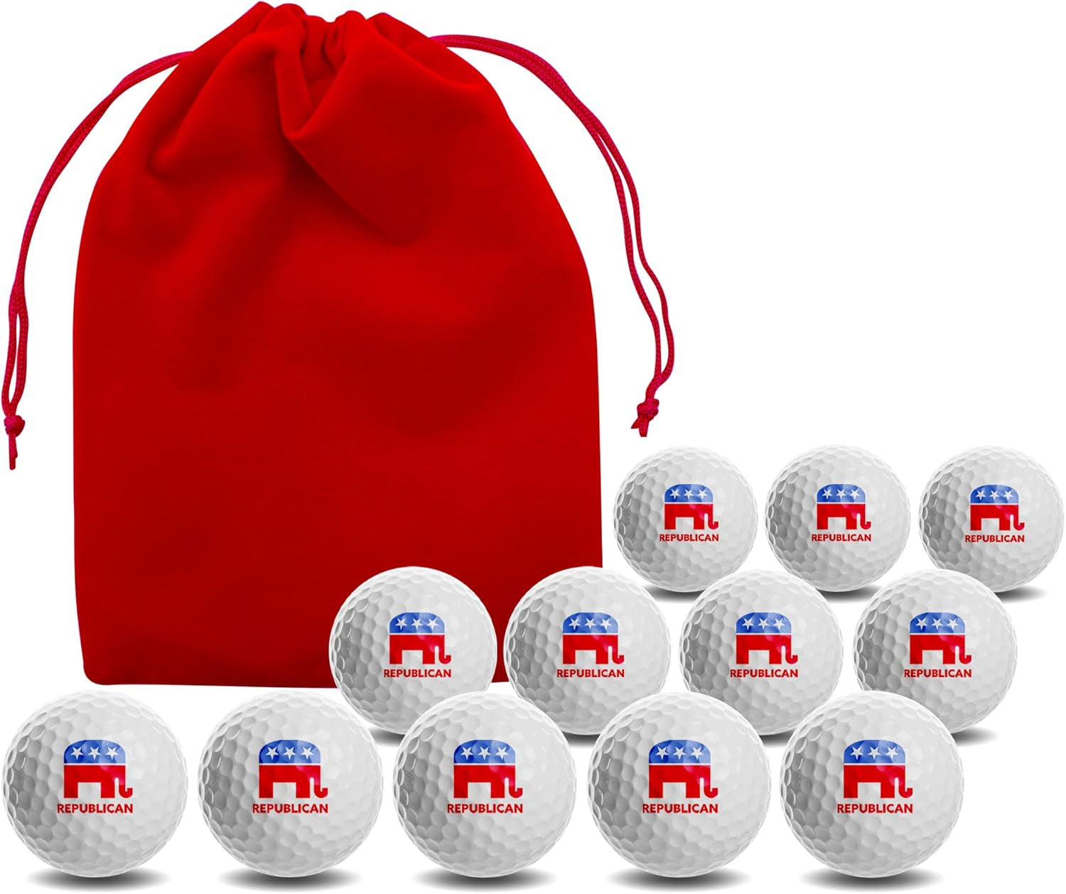 Republican Golf Balls with Red Tee Pouch