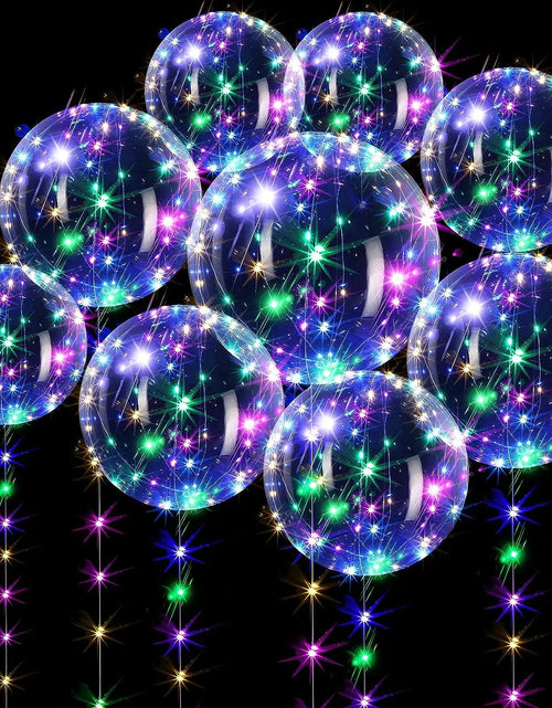 Load image into Gallery viewer, 10Pcs LED Light up Bobo Balloons Transparent Balloons with 3M String Lights Bubble Ballon Christmas Wedding Colorful Warm Decor
