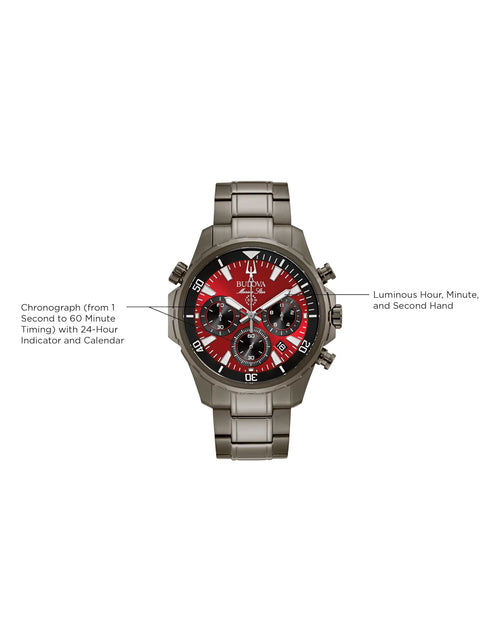 Load image into Gallery viewer, Marine Star Chronograph Quartz Red Dial Men&#39;S Watch 98B350
