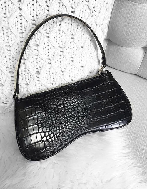 Load image into Gallery viewer, 90S Shoulder Bag for Women Vegan Leather Crocodile Purse Classic Clutch Handbag
