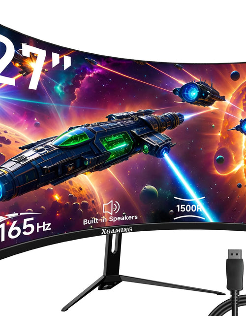 Load image into Gallery viewer, 34&quot; 165Hz Ultrawide Curved Gaming Monitor, WQHD 3440 * 1440P Computer Monitor, 1440P Monitor, 21:9,1500R, 1Ms(Gtg) with Adaptive Sync, DP&amp; HDMI Port, 2*Speaker, Black
