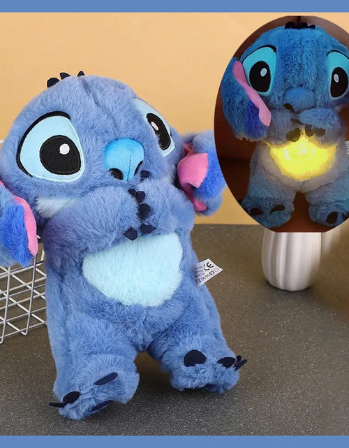 Load image into Gallery viewer, Kawaii Stitch Plush Doll Baby Sleeping Companion Sound Soothing Musical Kawaii with Air Bag and Light Doll Breathing Toys Gifts
