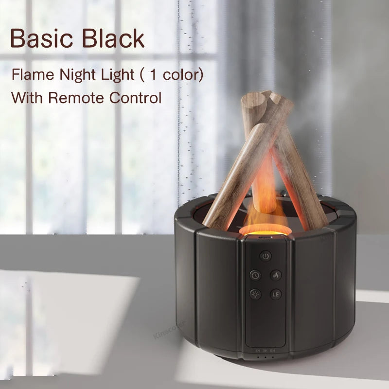 Simulated Flame Aroma Diffuser Bonfire Air Humidifier Ultrasonic Cool Mist Maker Fogger LED Essential Oil Lamp Difusor