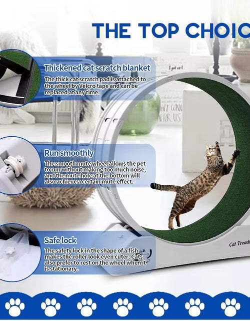 Load image into Gallery viewer, Cat Treadmill Wheel Exerciser for Kitty’S Longer Life Interesting Products Cat Running Wheel with Carpeted Runway Cats Toys Pet
