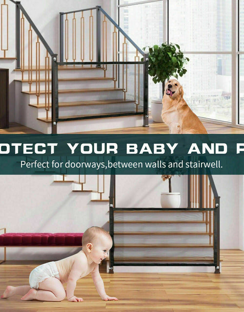 Load image into Gallery viewer, Pets Dog Cat Baby Safety Gate Mesh Fence Magic Portable Guard Net Stairs Doors
